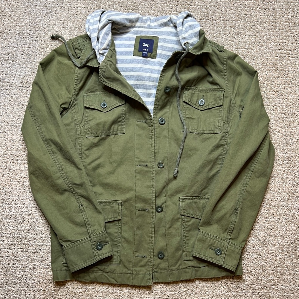 Gap Green Hooded Cargo Jacket